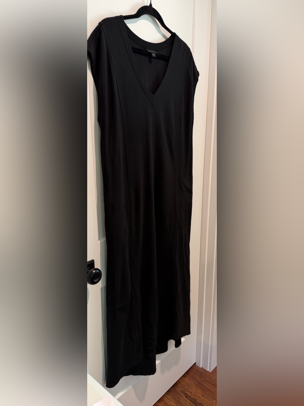 J.Jill Wearever Collection Black V-Neck Knit Maxi Dress L - Picture 4 of 12